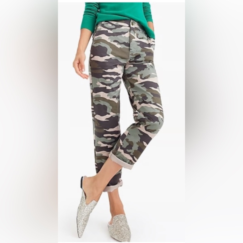 J. Crew Camouflage Straight Leg Pants 16 NWT
